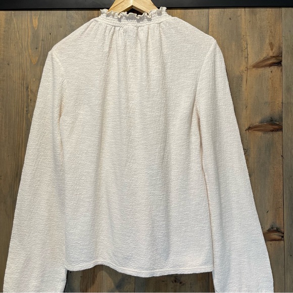 Madewell Texture & Thread Ruffle Neck Bell Sleeve Top - Picture 3 of 7